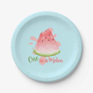 Assiettes En Carton Un dans un Melon Watermelon Invitation d'anniversa
