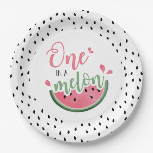 Assiettes En Carton Un dans un Melon Watermelon Premier anniversaire