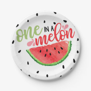 Assiettes En Carton Un dans une plaque à papier de pastèque de melon