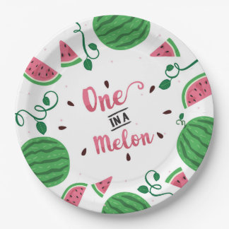 Assiettes En Carton Un Dans Une Plaque D'Anniversaire De Melon