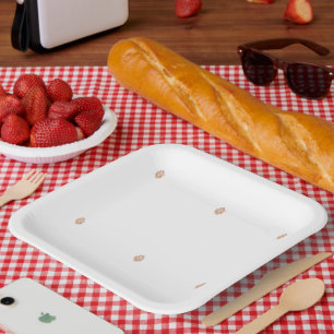 Assiettes En Carton Un design symétrique avec mot géométrique marron