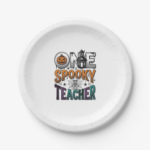 Assiettes En Carton Un design vectoriel Halloween d'un professeur effr