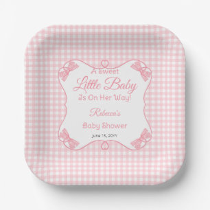 Assiettes En Carton Un doux petit bébé rose vaches Baby shower fille