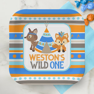 Assiettes En Carton Un Garçon Sauvage Motif Premier Anniversaire