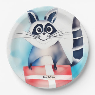 Assiettes En Carton Un joli cadeau d'anniversaire au raton laveur
