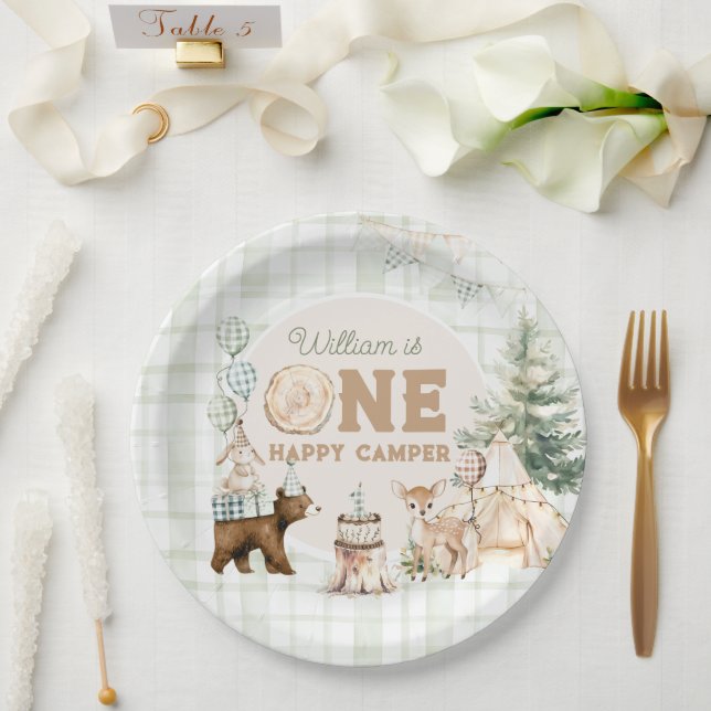 Assiettes En Carton Un Joyeux Camper Premier anniversaire (Mariage)