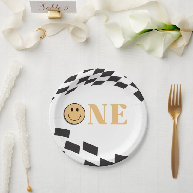 Assiettes En Carton Un joyeux Mec 1er anniversaire (Mariage)