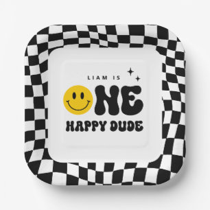 Assiettes En Carton Un joyeux Mec 1er Anniversaire Plaques papier fête