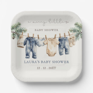 Assiettes En Carton Un joyeux petit Baby shower de Noël garçon douche