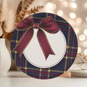 Assiettes En Carton Un Joyeux Petit Baby shower Red Bow Plaid Vintage
