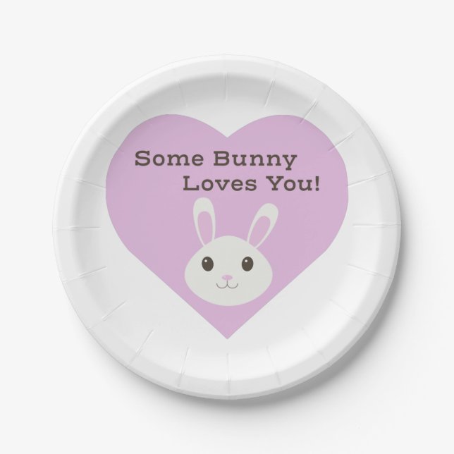 Assiettes En Carton Un Lapin T'Aime (Devant)