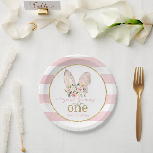 Assiettes En Carton Un lapin tourne UN (Oreilles de lapin) sur mesure (Mariage)