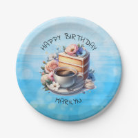 Un morceau de gâteau, une coupe de café et des fle