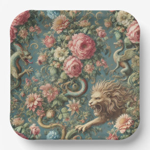 Assiettes En Carton Un mythe en fleurs – Conception victorienne mythiq