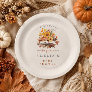 Assiettes En Carton Un nouveau chapitre commence Fleur de livre automn