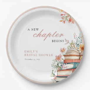 Assiettes En Carton Un Nouveau Chapitre Commence Livres Shower de Mari