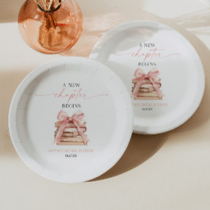 Assiettes En Carton Un Nouveau Chapitre Commence Pink Bow Books Enterr