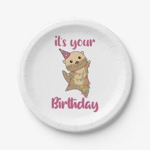 Assiettes En Carton Un Otter Anniversaire Souhaite Joli Otter Cl Adult