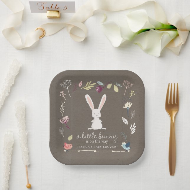 Assiettes En Carton Un Petit Baby shower Bunny (Mariage)
