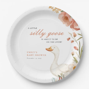 Assiettes En Carton Un petit Baby shower de fille d'oie idiot