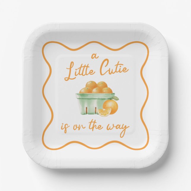 Assiettes En Carton Un petit baby shower orange (Recto)