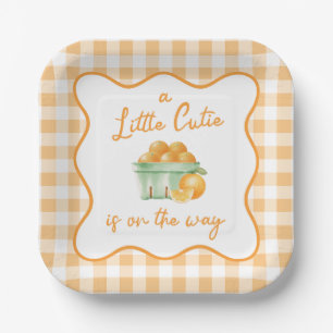 Assiettes En Carton Un petit baby shower orange