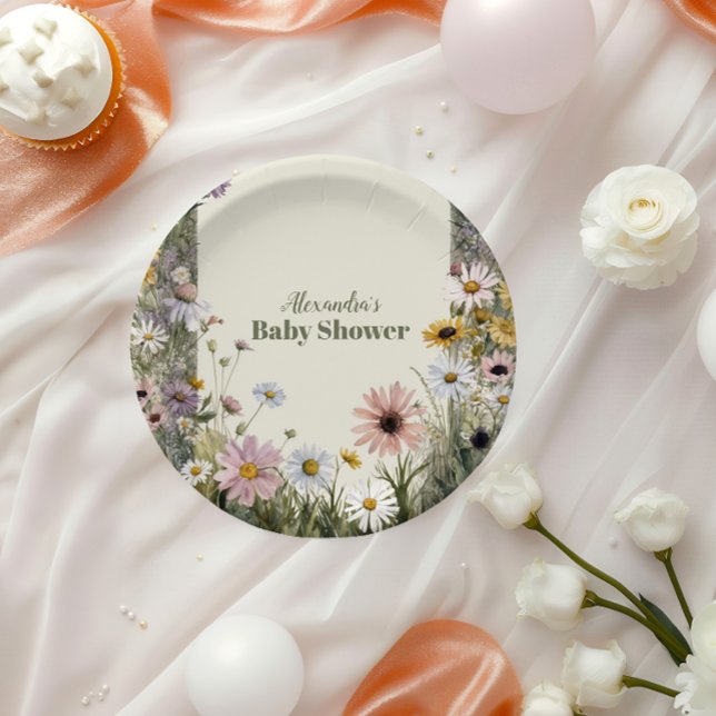 Assiettes En Carton Un Petit Boho Nature Fleur sauvage (Créateur téléchargé)