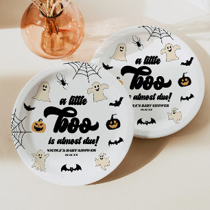 Assiettes En Carton Un petit Boo est presque là ! Baby Shower Hallowee