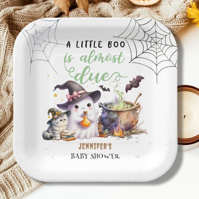 Assiettes En Carton Un Petit Boo ! Halloween Baby shower genre neutre (Créateur téléchargé)