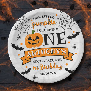 Assiettes En Carton Un petit Citrouille à l'occasion d'un Halloween 1e