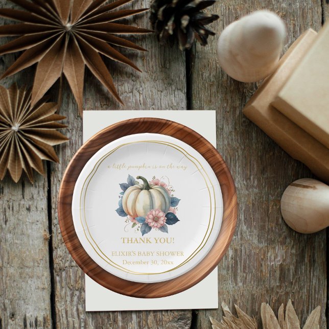 Assiettes En Carton Un Petit Citrouille Automne Automne Automne Baby s (Créateur téléchargé)