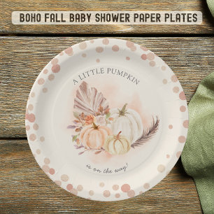 Assiettes En Carton Un petit Citrouille sur le Baby shower automnal