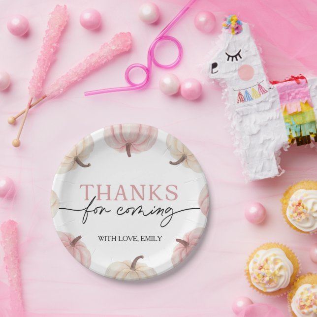 Assiettes En Carton Un Petit Citrouille Tourne Un Anniversaire (Fête)