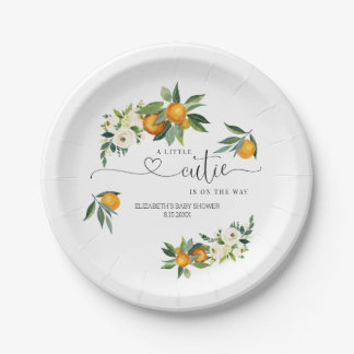 Assiettes En Carton Un Petit Cutie est sur le chemin Orange Party Plat