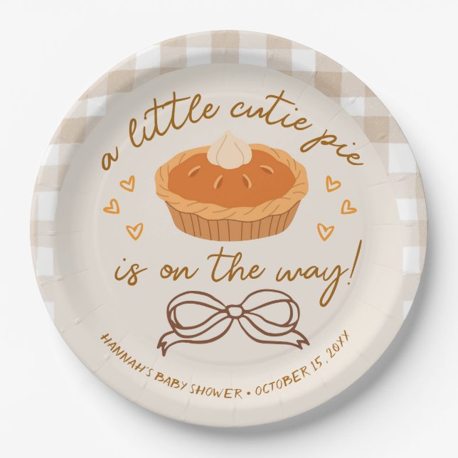 Assiettes En Carton Un petit Cutie Pie est en route (Devant)