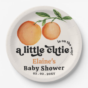 Assiettes En Carton Un Petit Cutie Se Trouve Sur Le Chemin Du Baby sho