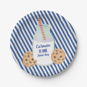 Assiettes En Carton Un petit gâteau Cookie premier anniversaire