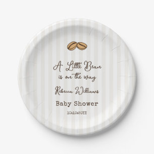 Assiettes En Carton Un petit haricot de café est en route Baby Shower
