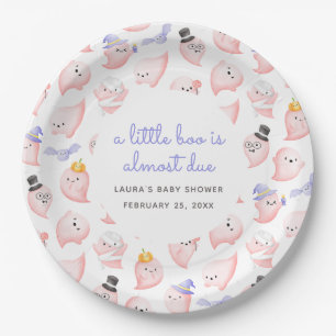 Assiettes En Carton Un petit livre est presque dû Baby shower Pink Gho