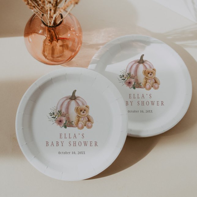 Assiettes En Carton Un Petit Ours Citrouille Teddy (Créateur téléchargé)
