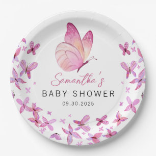 Assiettes En Carton Un petit papillon est sur le Baby shower Way
