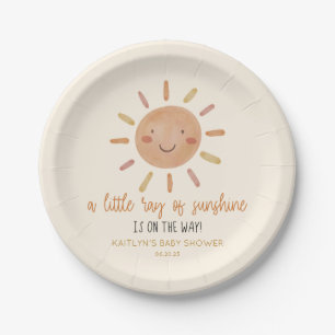 Assiettes En Carton Un Petit Rayon De Soleil Jaune Baby shower Soleil