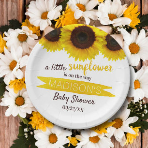 Assiettes En Carton Un Petit Tournesol Est En Route ! Baby shower