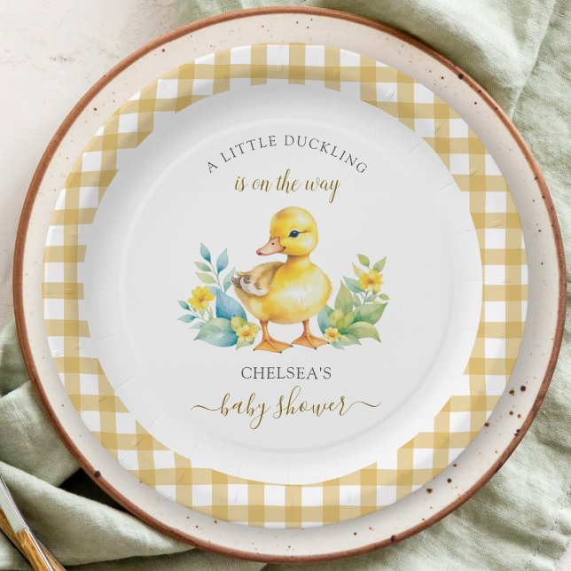 Assiettes En Carton Un peu de canard est sur le chemin Baby shower de  (Créateur téléchargé)