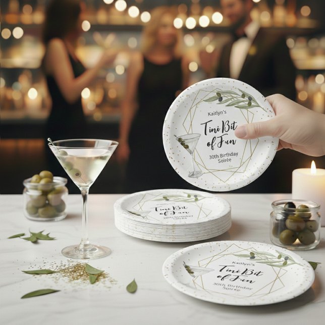 Assiettes En Carton Un peu de plaisir Soirée Martini (Créateur téléchargé)