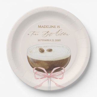 Assiettes En Carton Un peu plus âgé Espresso Martini Anniversaire rayé
