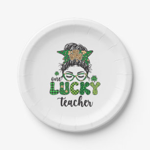 Assiettes En Carton Un professeur chanceux - Saint-Patrick