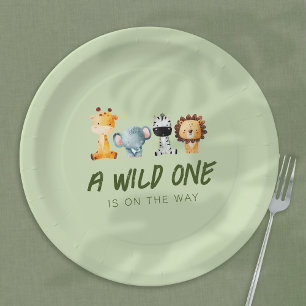 Assiettes En Carton Un Sauvage Sur Le Chemin Du Baby shower Safari