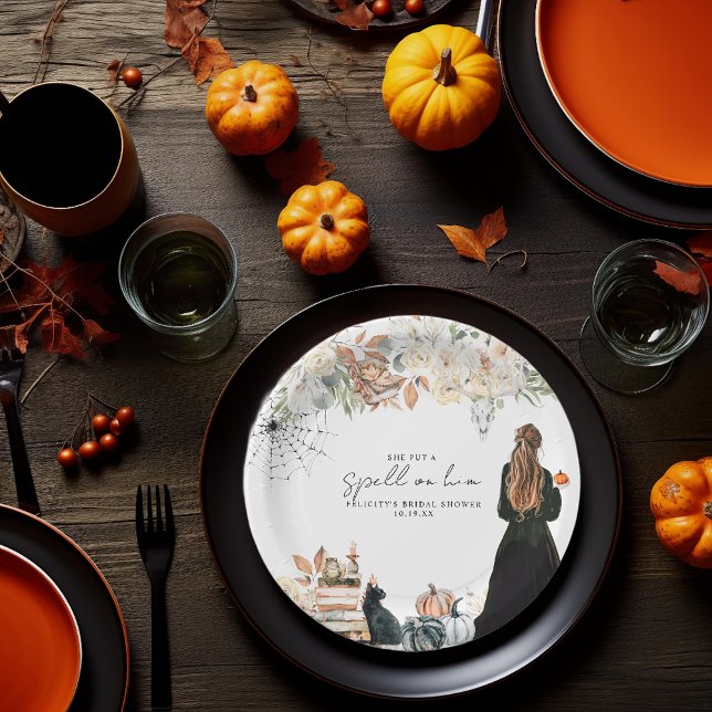 Assiettes En Carton Un sort | Réception de mariage d'Halloween (Créateur téléchargé)