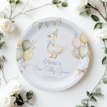 Assiettes En Carton Un sot Goose Boy 1er anniversaire<br><div class="desc">One Silly Goose Boy 1st Birthday Paper Plates Matching items are available.</div>